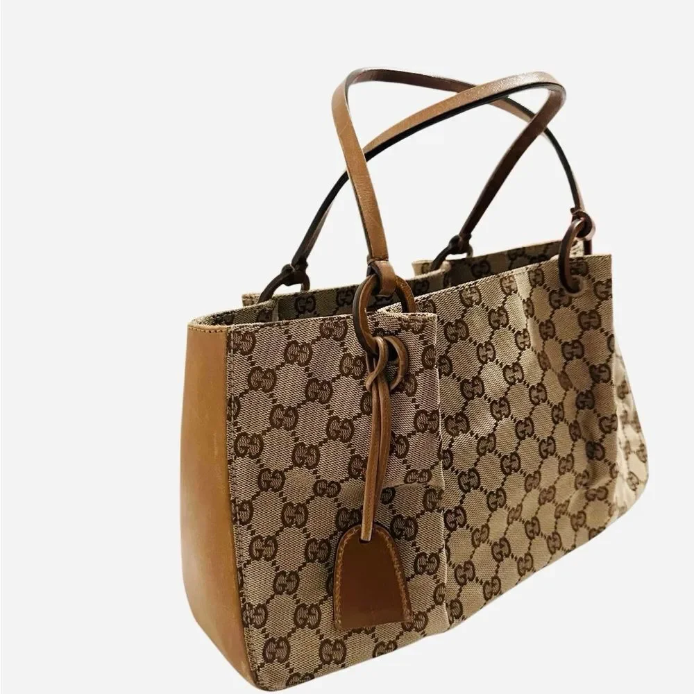 Gucci Beige and Brown GG Canvas Tote - Picture 13 of 15